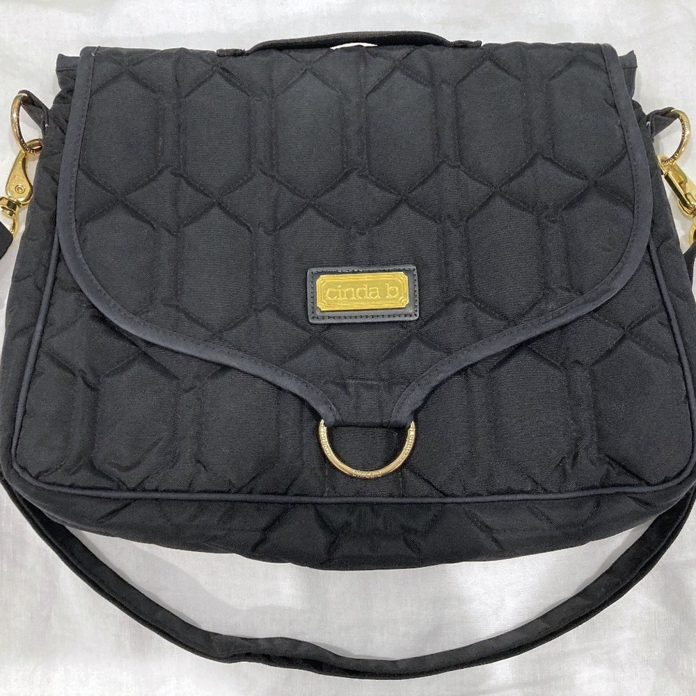 Cinda B Metro Messenger Bag - Jet Set Black pattern